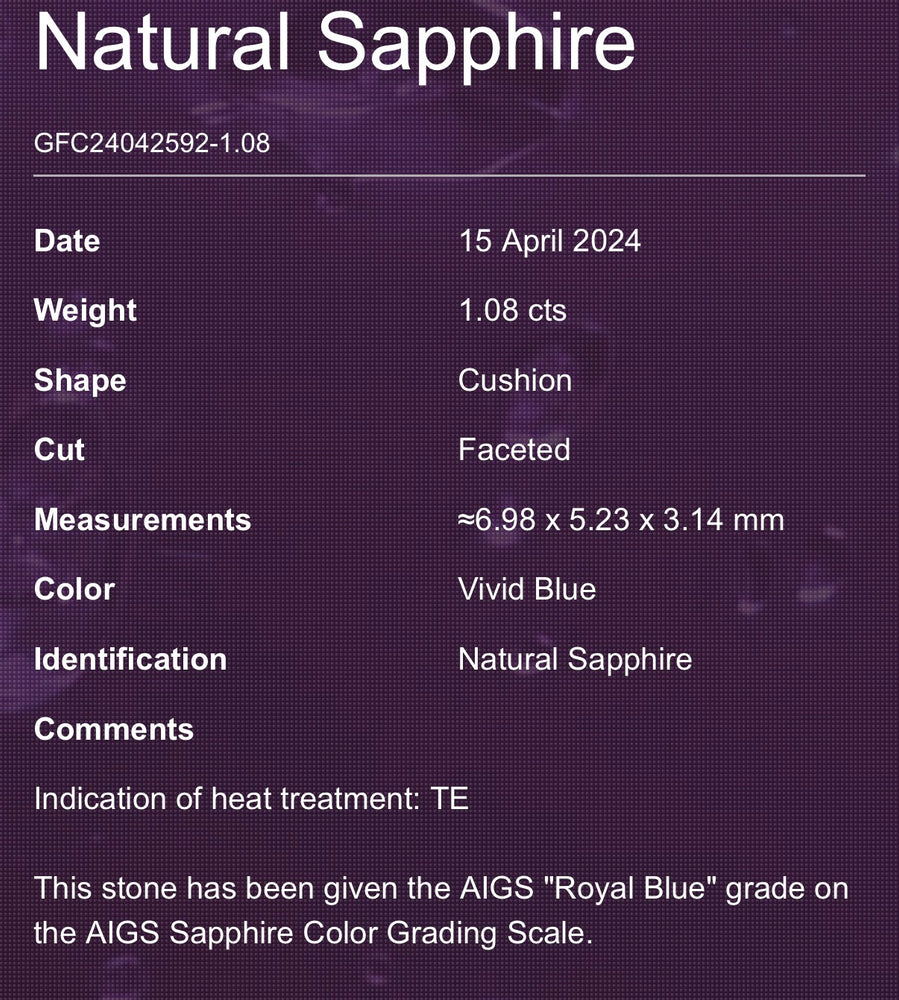 
                  
                    1.08ct Cushion Blue Sapphire w/2 Pear Natural Diamonds Ring in Platinum
                  
                