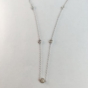 
                  
                    0.46 Carat Natural Diamonds By The Yard Necklace In 14k White Gold
                  
                