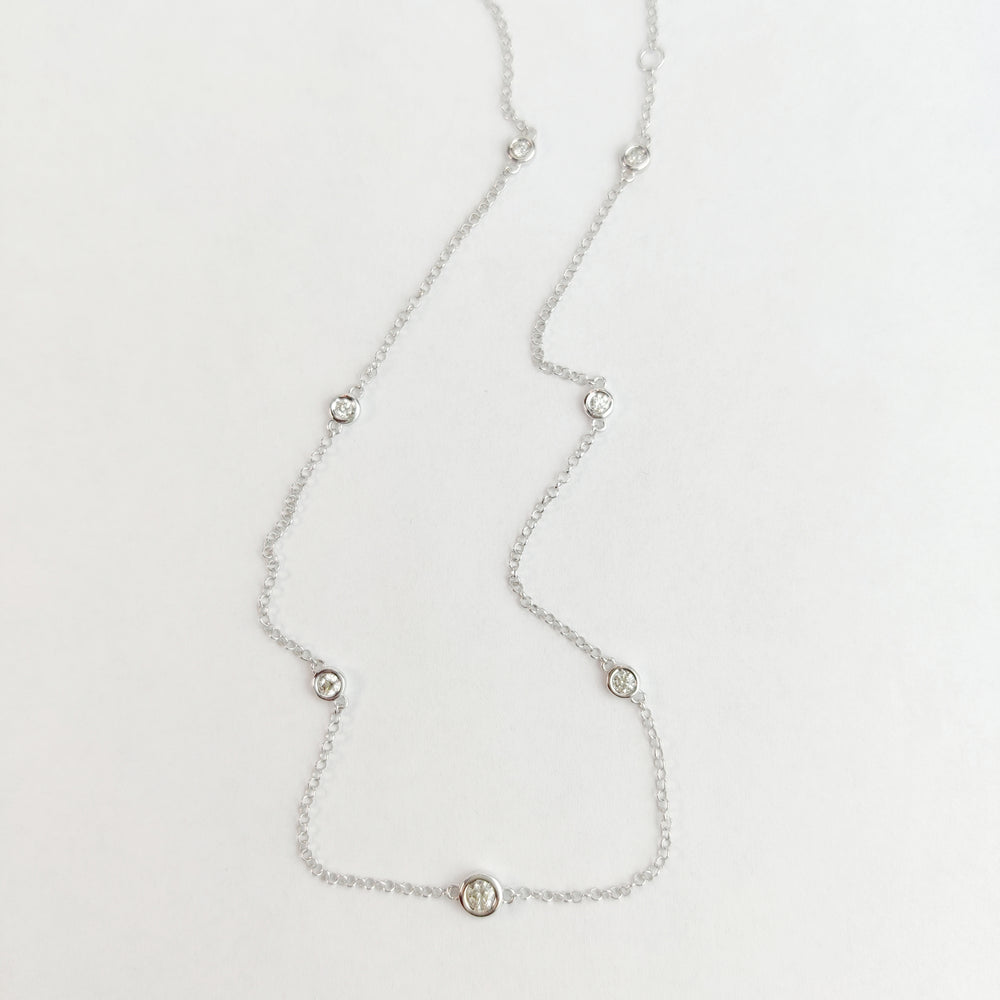 
                  
                    0.46 Carat Natural Diamonds By The Yard Necklace In 14k White Gold
                  
                