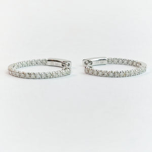 
                  
                    0.75 Carat Natural Diamonds Hoop Earrings In 14k White Gold
                  
                