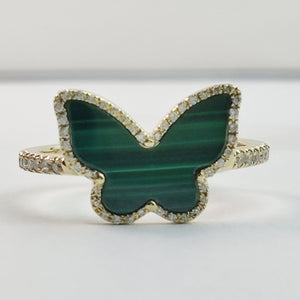 
                  
                    1.56 Carat Natural Malachite And 0.17 Carat Natural Diamonds Ring In 14k Yellow Gold
                  
                