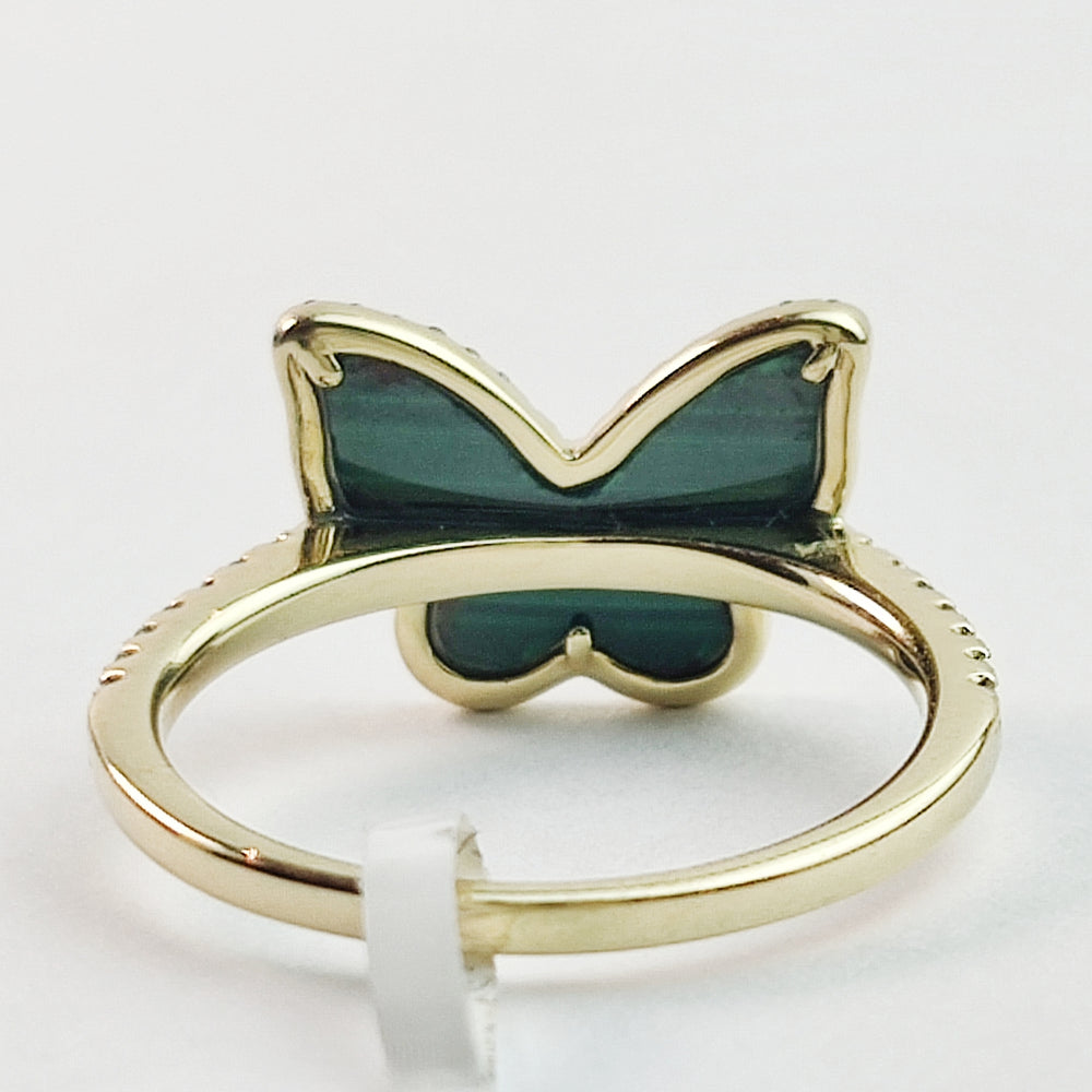 
                  
                    1.56 Carat Natural Malachite And 0.17 Carat Natural Diamonds Ring In 14k Yellow Gold
                  
                