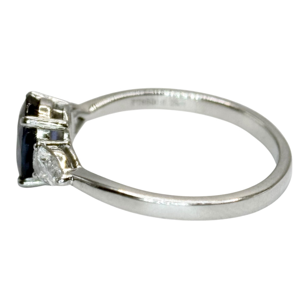 
                  
                    1.08ct Cushion Blue Sapphire w/2 Pear Natural Diamonds Ring in Platinum
                  
                