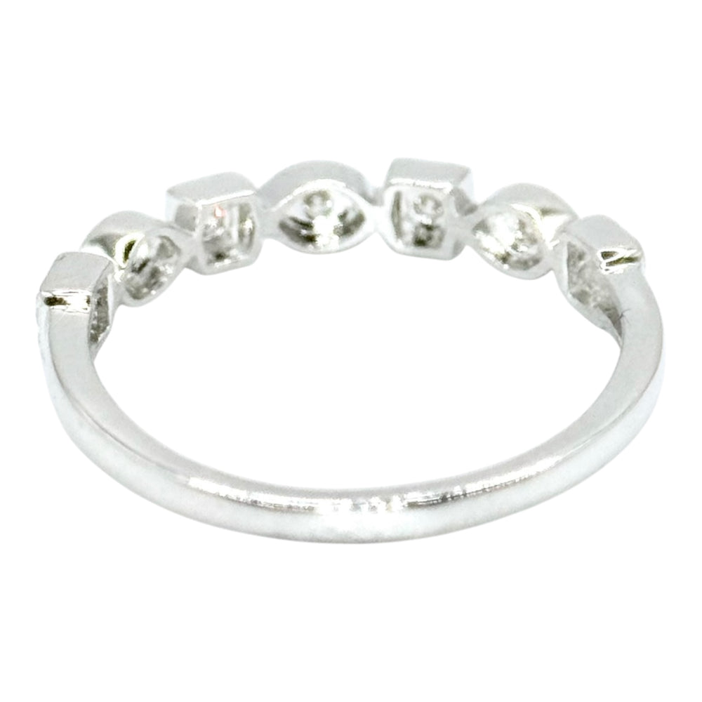 
                  
                    0.20ct Natural Diamond Ring w/Square & Marquis Shapes in 14k White Gold
                  
                