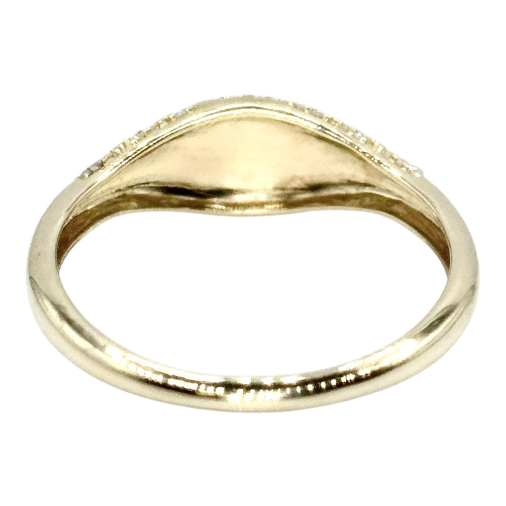
                  
                    0.20ct Natural Diamond Pave Signet Ring in 14k Yellow Gold
                  
                
