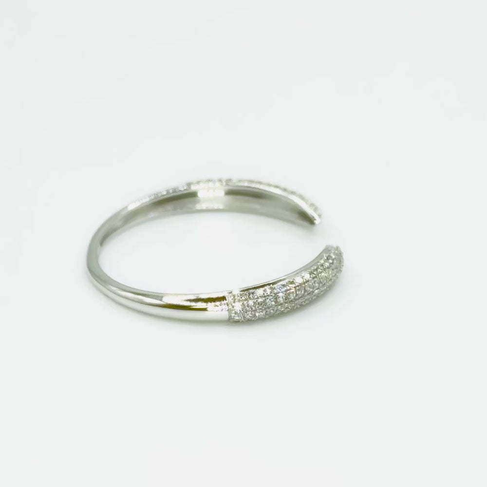 
                  
                    Load and play video in Gallery viewer, 0.20ct Natural Diamond Pave Open Claw Ring in 14k White Gold
                  
                