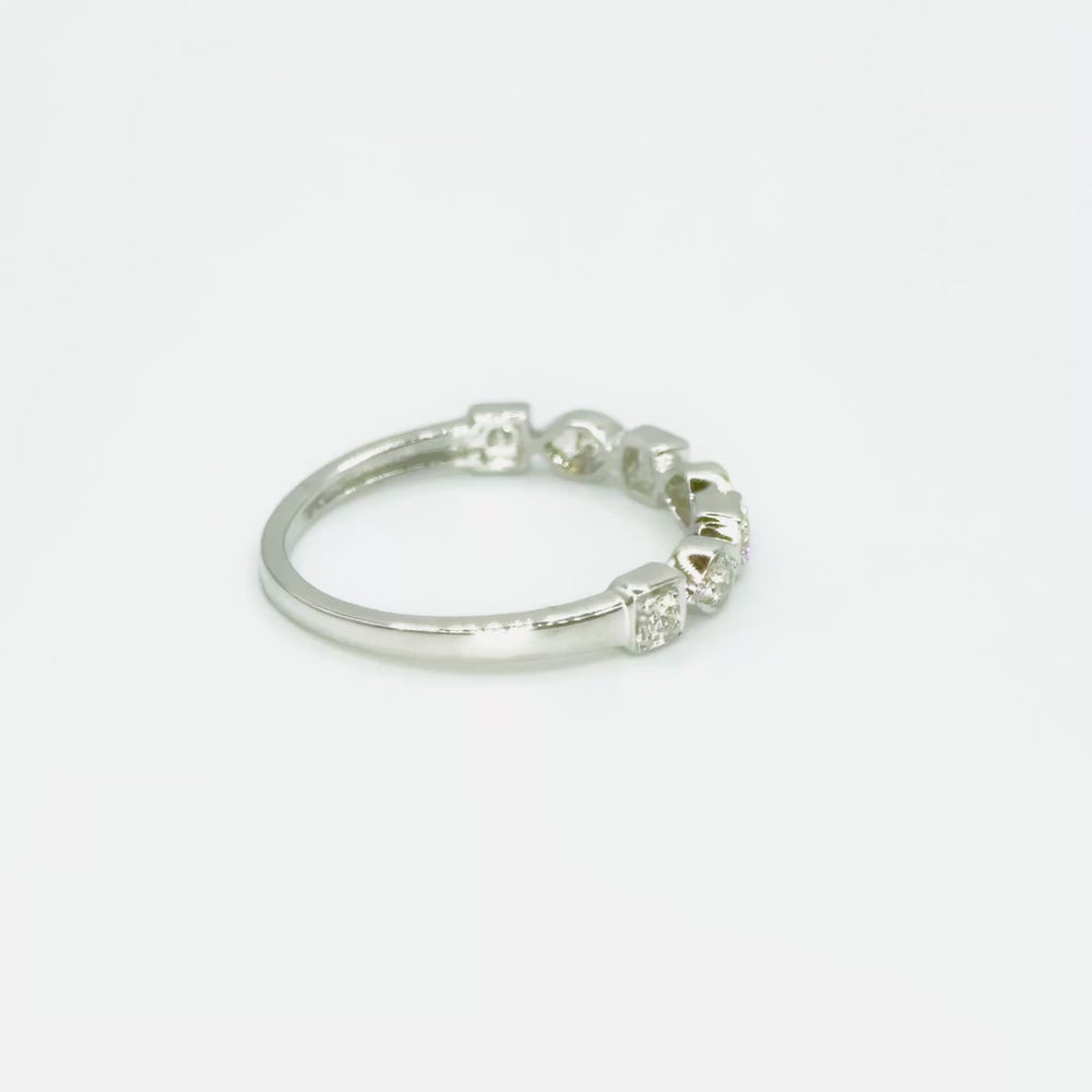 
                  
                    Load and play video in Gallery viewer, 0.20ct Natural Diamond Ring w/Square &amp;amp; Marquis Shapes in 14k White Gold
                  
                