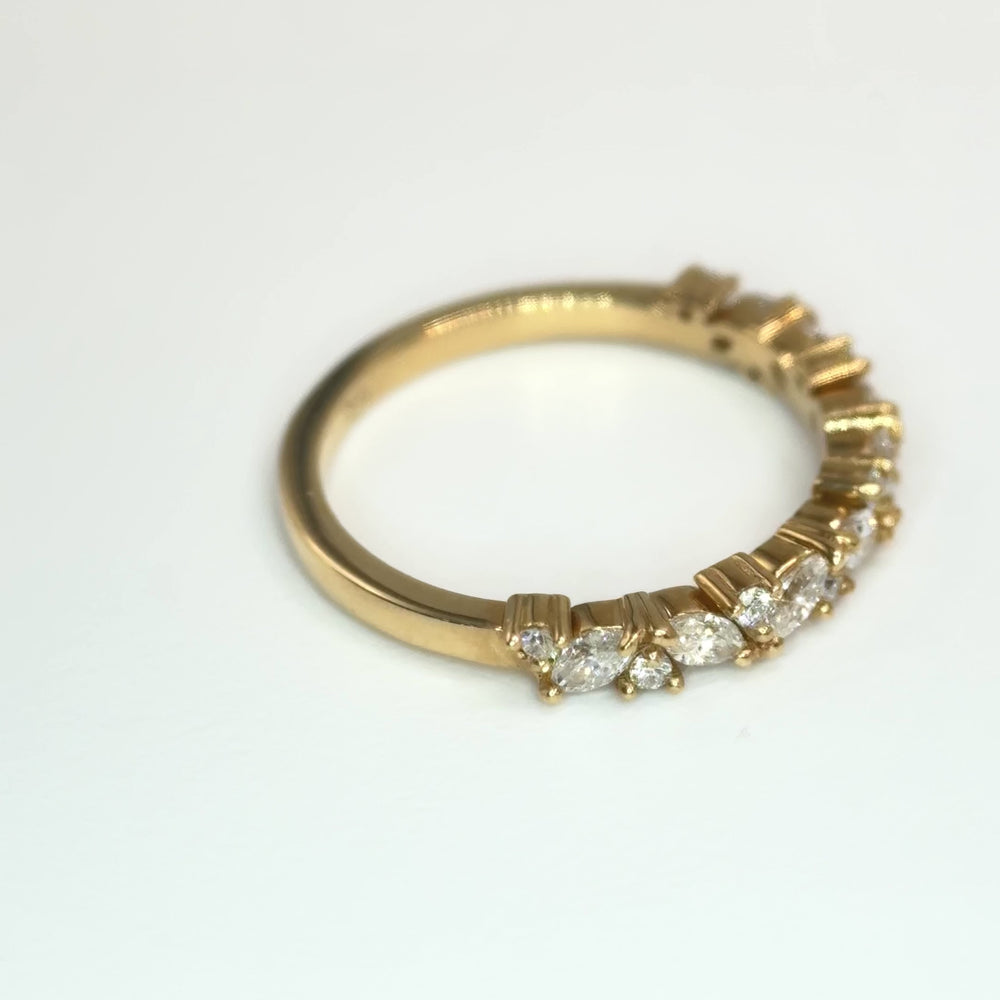 
                  
                    Load and play video in Gallery viewer, 0.40ct Round &amp;amp; Marquis Lab Diamond Ring in 14k Yellow Gold
                  
                