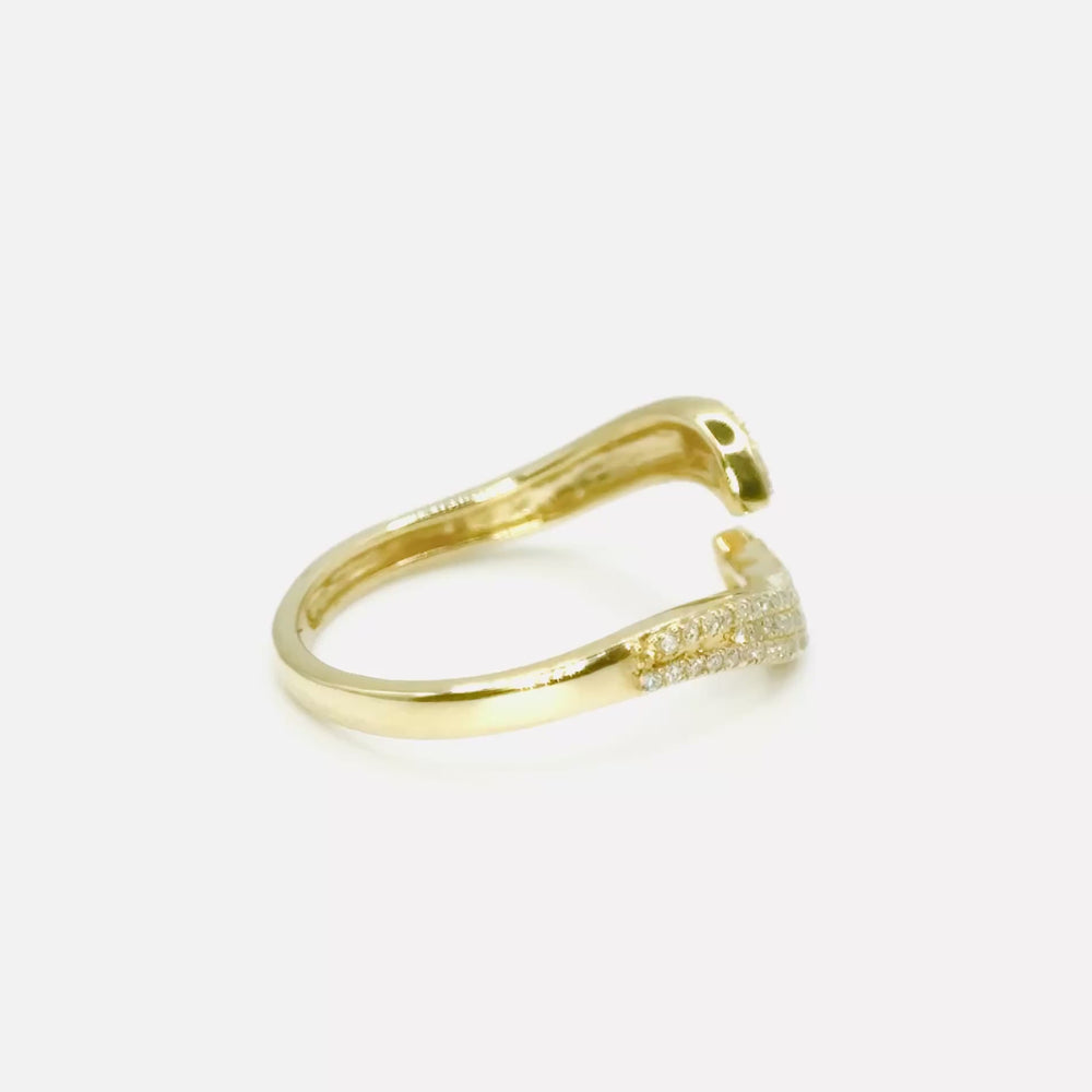 
                  
                    Load and play video in Gallery viewer, 0.20ct Natural Diamond Pave Wrap Ring in 14k Yellow Gold
                  
                